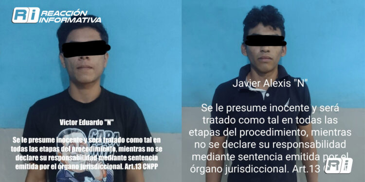 Por la probable participación en el delito de tránsito en vehículo con reporte de robo, agentes preventivos detienen a dos jóvenes en la Colonia Francisco I. Madero