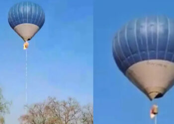 Globo aerostático se incendia y desploma en Teotihuacán, Edomex