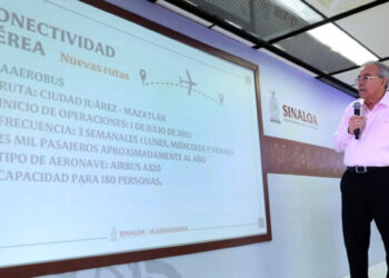 Anuncia Gobernador Rocha dos nuevas rutas aéreas desde Mazatlán y Culiacán