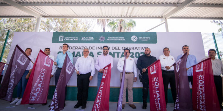 Dan banderazo en Culiacán de inicio del Operativo de Seguridad Semana Santa 2023