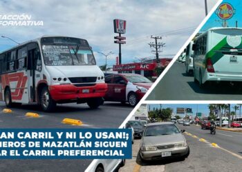 ¡Querían carril y ni lo usan!; Camioneros de Mazatlán siguen sin usar el carril preferencial