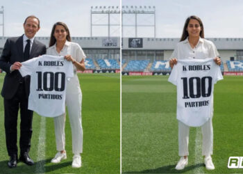 Mexicana Kenti Robles es homenajeada por Real Madrid, tras llegar a los 100 partidos disputados