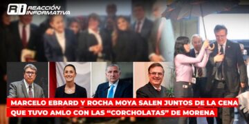 Marcelo Ebrard y Rocha Moya salen juntos de la cena que tuvo AMLO con las “corcholatas” de Morena