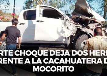 Fuerte choque deja dos heridos frente a la cacahuatera de Mocorito