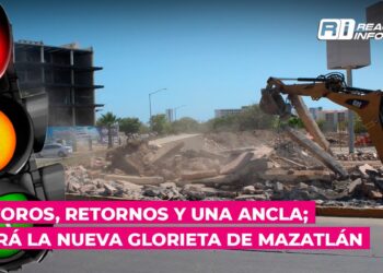 Semáforos, retornos y una ancla; así será la nueva glorieta de Mazatlán