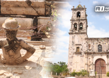 Un soldado de piedra que te escupe si no llegas “puro” al altar; La parroquia de Copala