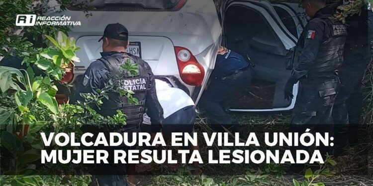 Volcadura en El Pozole, Villa Unión; Una mujer resultó lesionada