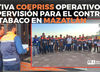 Activa COEPRISS operativo de Supervisión para el control de Humo de Tabaco en Zona Dorada en Mazatlán