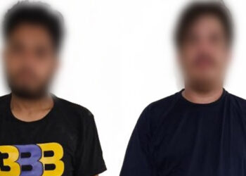 Policías Estatales aseguran a dos hombres con un arma de fuego en Culiacán