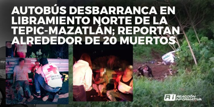 Autobús desbarranca en la Tepic-Mazatlán; reportan alrededor de 20 muertos