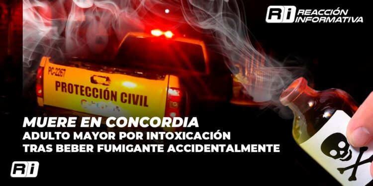 Muere en Concordia adulto mayor por intoxicación tras beber fumigante accidentalmente
