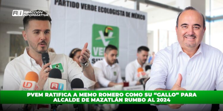 PVEM ratifica a Memo Romero como su “gallo” para alcalde de Mazatlán rumbo al 2024