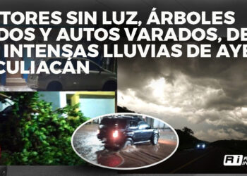 Sectores sin luz, árboles caídos y autos varados dejan las intensas lluvias de ayer en Culiacán