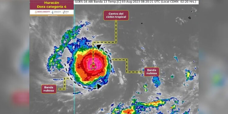 Huracán “Dora” ya es categoría 4 ¿Lloverá en Mazatlán?
