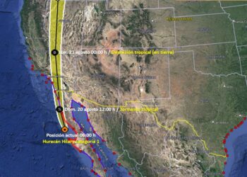 Huracán ‘Hilary’ se sigue debilitando frente a la costa de Baja California
