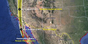 Huracán ‘Hilary’ se sigue debilitando frente a la costa de Baja California