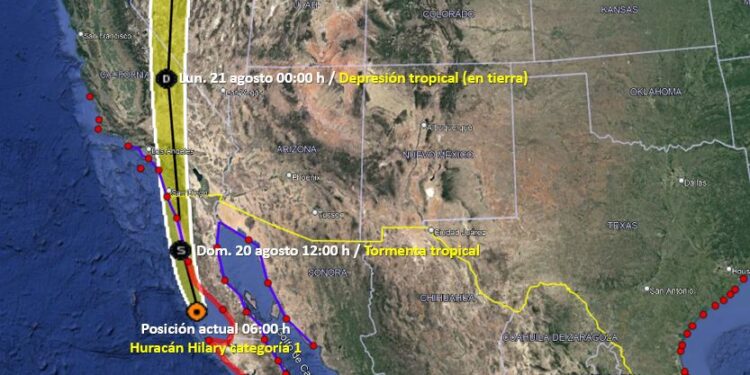Huracán ‘Hilary’ se sigue debilitando frente a la costa de Baja California