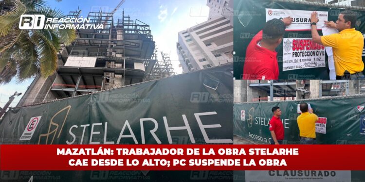 Mazatlán: Trabajador de la obra Stelarhe cae desde lo alto; PC suspende la obra