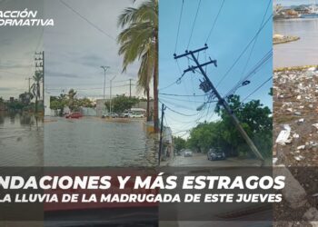Inundaciones en gran parte de Mazatlán deja la lluvia de la madrugada de este jueves