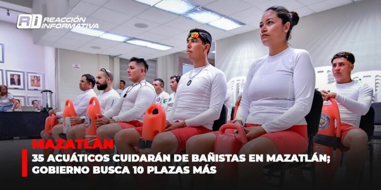 35 acuáticos cuidarán de bañistas en Mazatlán; Gobierno busca 10 plazas más