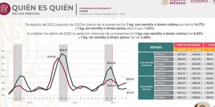 Profeco señala a medios de “escandalizar” con precio del limón; hay una baja, asegura