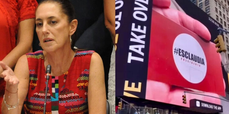 Sheinbaum desconoce quien colocó propaganda en Times Square: ‘voy a averiguar’