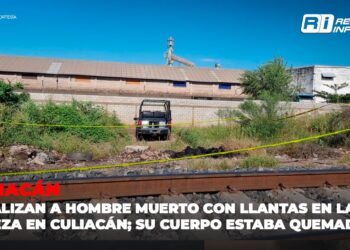 Localizan a hombre muerto con llantas en la cabeza en Culiacán; su cuerpo estaba quemado