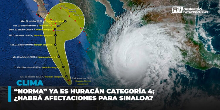 “Norma” ya es huracán categoría 4; ¿Habrá afectaciones para Sinaloa?