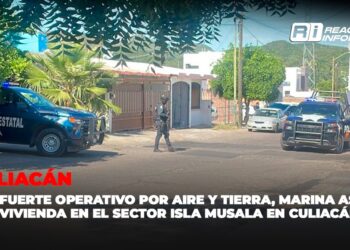 Con fuerte operativo por aire y tierra, Marina asegura una vivienda en el sector Isla Musala en Culiacán
