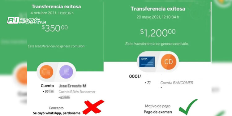 ¿Qué conceptos de pagos se deben evitar al momento de transferir? Aquí te decimos