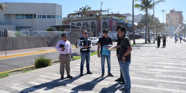 Recorren Olas Altas y Av. del Mar y planean la logística de los eventos de Carnaval en el malecón