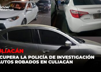 Recupera la Policía de Investigación 3 autos robados en Culiacán