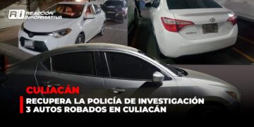 Recupera la Policía de Investigación 3 autos robados en Culiacán