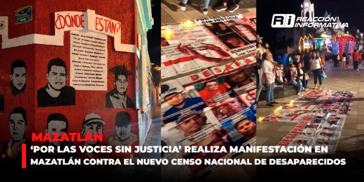 ‘Por las voces sin justicia’ realiza manifestación pacífica en Mazatlán contra el nuevo censo nacional de desaparecidos