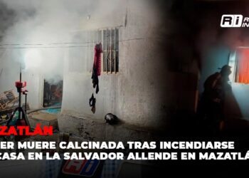 Mujer muere calcinada tras incendiarse su casa en la Salvador Allende en Mazatlán