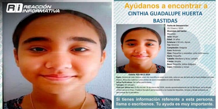 Se busca a jovencita de 14 años que desapareció en Pradera Dorada en Mazatlán