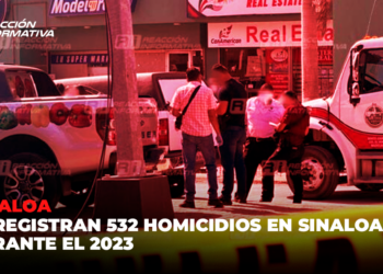 Se registran 532 homicidios en Sinaloa durante el 2023