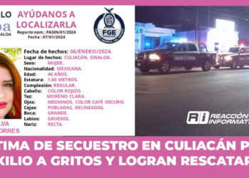 Víctima de secuestro en Culiacán pide auxilio a gritos y logran rescatarla