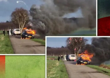 Hombre enciende cigarro y explotan 75 kilos de pirotecnia que llevaba en el auto