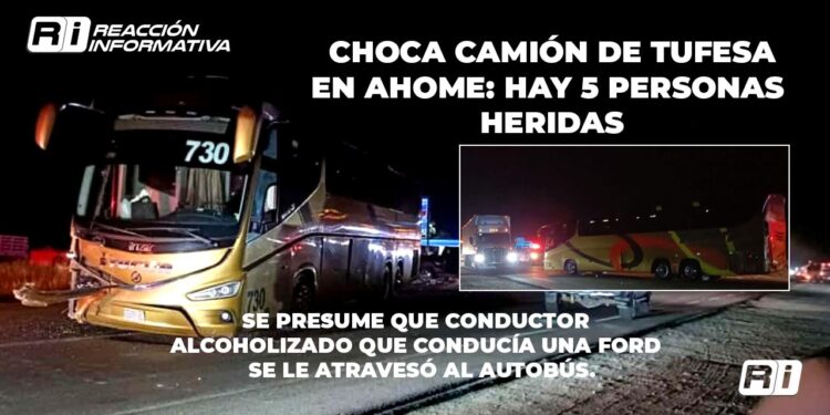 Choca camión de Tufesa en Ahome; cinco heridos