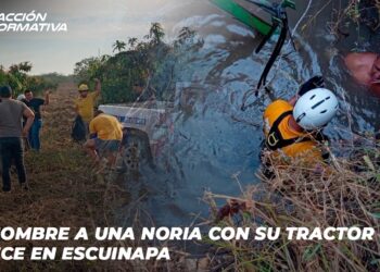 Cae hombre a una noria con su tractor y fallece en Escuinapa