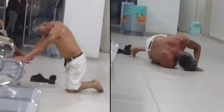 Hombre se tira al piso por dolor y suplica atención médica en hospital del IMSS en Oaxaca