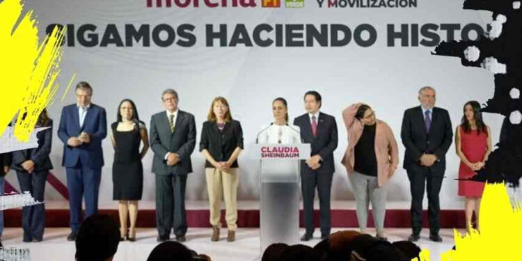 Ebrard, Mario Delgado y Tatiana Clouthier: Sheinbaum presenta a su equipo de campaña rumbo a la elección del 2 de junio