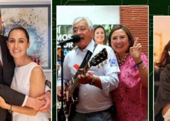Sheinbaum, Xóchitl Gálvez, Álvarez Máynez y las parejas presidenciales en este 14 de febrero