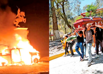 Enardecen alumnos, queman 2 patrullas; estudiantes de Ayotzinapa no bajan la guardia