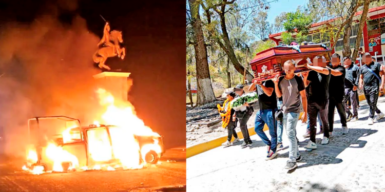Enardecen alumnos, queman 2 patrullas; estudiantes de Ayotzinapa no bajan la guardia