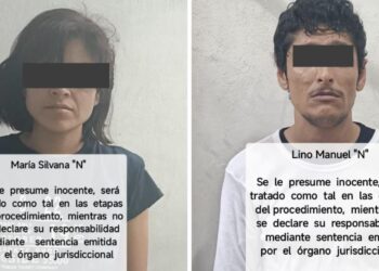 Elementos de la Policía Municipal detiene a una pareja por la probable participación en el delito de posesión de vehículo con reporte de robo