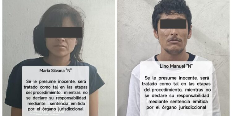 Elementos de la Policía Municipal detiene a una pareja por la probable participación en el delito de posesión de vehículo con reporte de robo