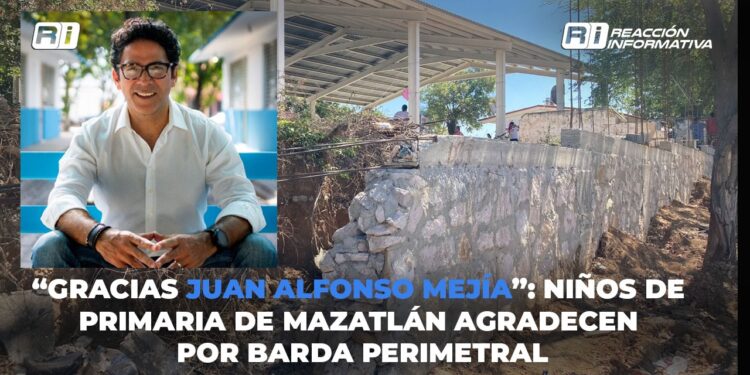 “Gracias Juan Alfonso Mejía”: Niños de primaria de Mazatlán agradecen por barda perimetral