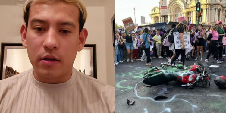 Hombre que agredió a mujeres en marcha del 8M lanza colecta para reparar moto y pagar multa
